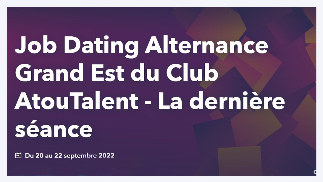 Job Dating Alternance Grand Est